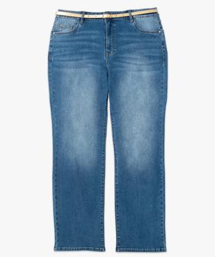 Jean bootcut délavé avec ceinture dorée femme grande taille vue4 - GEMO 4G GT - GEMO