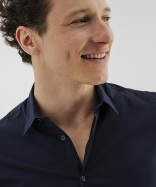 Chemise unie coupe slim en coton stretch homme vue10 - GEMO 4G HOMME - GEMO