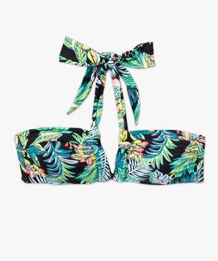 Haut de maillot de bain femme imprimé forme bandeau tour de cou vue4 - GEMO 4G FEMME - GEMO