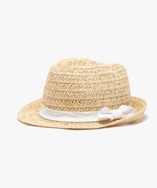 Chapeau de paille trilby à paillettes et ruban fille vue1 - GEMO (ENFANT) - GEMO