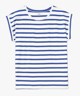 Tee-shirt rayé à manches ultra courtes femme vue4 - GEMO 4G FEMME - GEMO