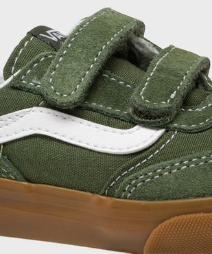 Baskets basses en cuir et textile fermeture scratch garçon - Vans vue6 - VANS - GEMO