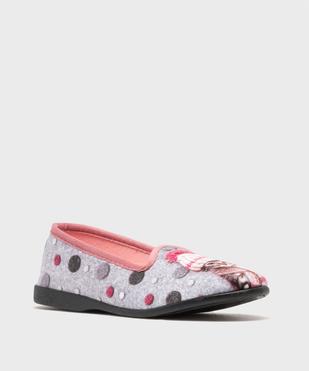 Chaussons pantoufles en velours ras imprimé fantaisie femme vue2 - G'FLEX GEMO FOR GOOD - GEMO