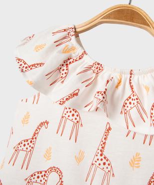 Robe à col volanté en jersey de coton bébé fille vue2 - GEMO 4G BEBE - GEMO