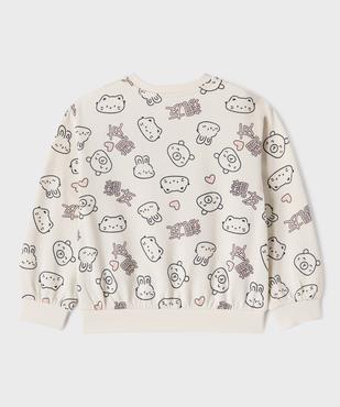 Sweat ample imprimé avec encolure élastiquée fille vue3 - GEMO 4G FILLE - GEMO
