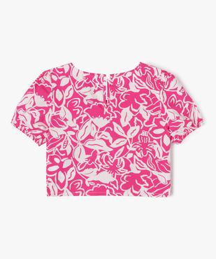 Blouse à manches courtes à motifs fleuris fille vue3 - GEMO (ENFANT) - GEMO