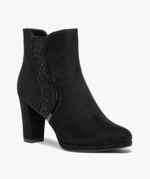 Boots femme à talon haut et détails pailletés vue3 - GEMO(URBAIN) - GEMO