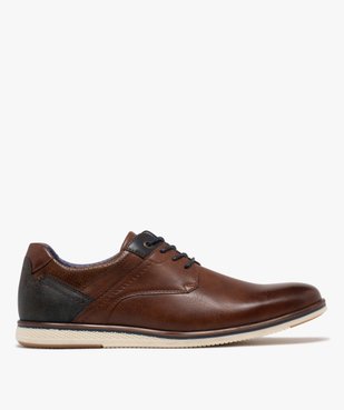 Derbies sportswear à lacets ronds et jeu de surpiqûres homme vue2 - MARIO BALDANO - GEMO