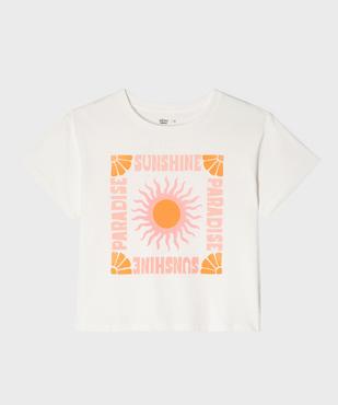 Tee-shirt manches courtes avec motif solaire fille vue1 - GEMO 4G FILLE - GEMO