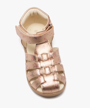 Sandales bébé fille métallisées à motif avec bout fermé et scratch - Lulu Castagnette vue5 - LULU CASTAGNETT - GEMO