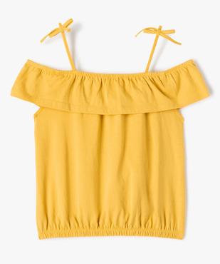 Tee-shirt fille à épaules dénudées et volant vue1 - GEMO (ENFANT) - GEMO