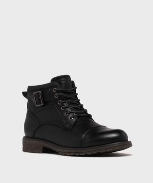 Boots mid-cut à semelle crantée, lacets et zip homme vue2 - MARIO BALDANO - GEMO