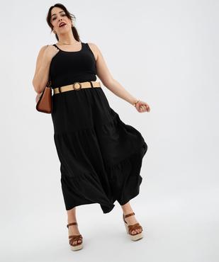 Jupe longue ample et fluide à volants et ceinture femme grande taille vue4 - GEMO (G TAILLE) - GEMO