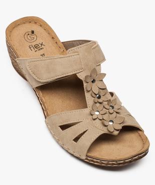 Mules femme confort avec fleurs en relief et bride à scratch vue5 - GEMO (CONFORT) - GEMO