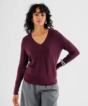 Pull col V en maille viscose fine et souple femme vue4 - GEMO 4G FEMME - GEMO