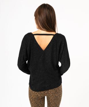 Tee-shirt à manches longues à double col V femme vue3 - GEMO(FEMME PAP) - GEMO