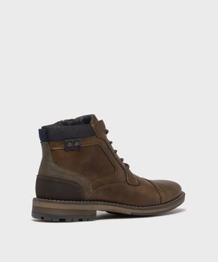Boots multimatières à lacets et zip homme vue4 - MARIO BALDANO - GEMO