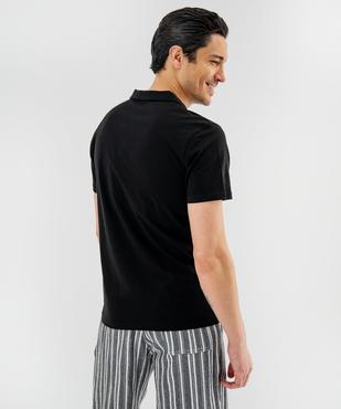 Polo manches courtes en jersey de coton flammé homme vue3 - GEMO 4G HOMME - GEMO