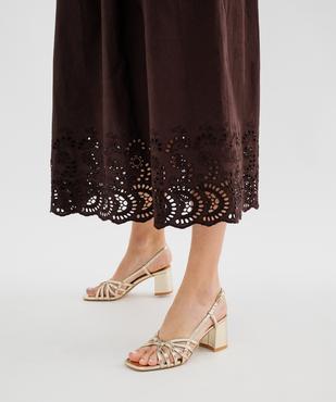 Sandales à talon en matière métallisée femme - Follow Me vue7 - FOLLOW ME - GEMO