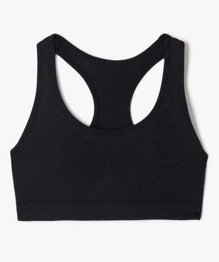 Brassière dos nageur en microfibre côtelée sans coutures fille vue1 - GEMO (JUNIOR) - GEMO