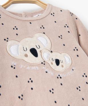 Pyjama bébé en velours à motif koala sur le buste vue2 - GEMO(BB COUCHE) - GEMO