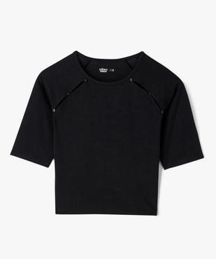 Tee-shirt court à manches courtes ouvert aux emmanchures fille vue1 - GEMO 4G FILLE - GEMO
