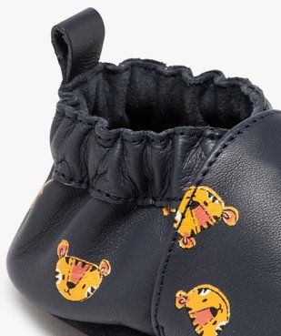 Chaussons bébé garçon en cuir imprimé et col élastiqué vue6 - GEMO (ENFANT) - GEMO