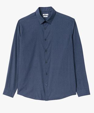 Chemise manches longues coupe Regular à micro motifs homme vue4 - GEMO (HOMME) - GEMO