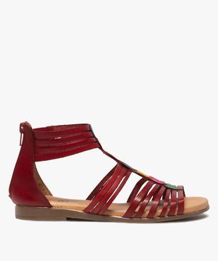 Sandales femme style spartiates montantes à fines brides en cuir vue1 - GEMO (CASUAL) - GEMO