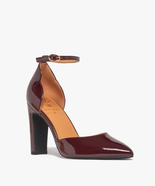 Escarpins femme vernis à talon haut et bout pointu  vue2 - GEMO(URBAIN) - GEMO