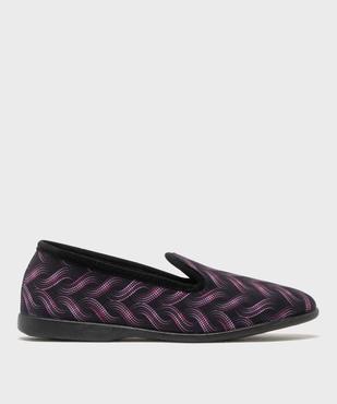Chaussons pantoufles en velours ras imprimé femme vue1 - G'FLEX - GEMO