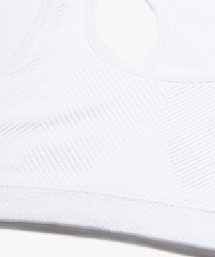 Brassière dos nageur en microfibre côtelée sans coutures fille vue2 - GEMO (JUNIOR) - GEMO