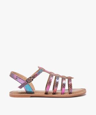 Sandales fille style spartiates multicolores cuir brillant vue1 - GEMO (ENFANT) - GEMO