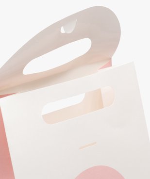 Sac cadeau bébé fille avec motif cigogne en papier recyclé vue2 - GEMO (ACCESS) - GEMO