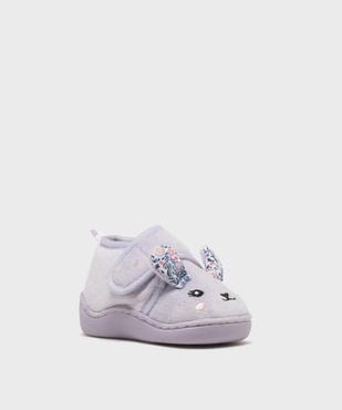 Chaussons montants à scratch en velours imprimés bébé fille vue2 - GEMO (ENFANT) - GEMO