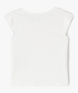Tee-shirt droit à manches très courtes et broderie fille vue4 - GEMO 4G FILLE - GEMO