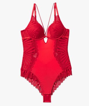 Body en dentelle et microfibre femme vue4 - GEMO(HOMWR FEM) - GEMO