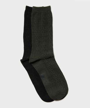 Chaussettes hautes en coton fin torsadé femme (lot de 2) vue1 - GEMO(HOMWR FEM) - GEMO