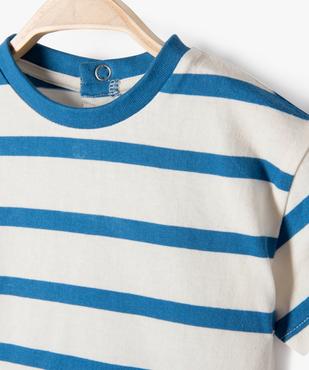 Tee-shirt bébé garçon rayé à manches courtes vue2 - GEMO(BEBE DEBT) - GEMO