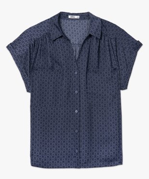Chemise femme imprimée à manches courtes en matière satinée vue4 - GEMO(FEMME PAP) - GEMO