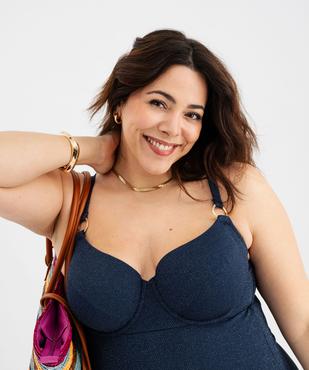 Maillot de bain une pièce femme grande taille à paillettes vue5 - GEMO (PLAGE) - GEMO
