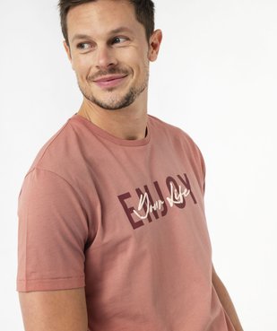 Tee-shirt manches courtes avec inscription homme vue2 - GEMO (HOMME) - GEMO