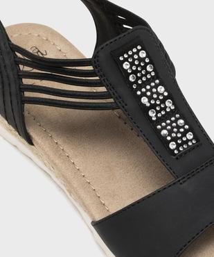 Sandales à petit talon compensé et brides élastiques femme - Emilia Rosa vue12 - EMILIA ROSA - GEMO
