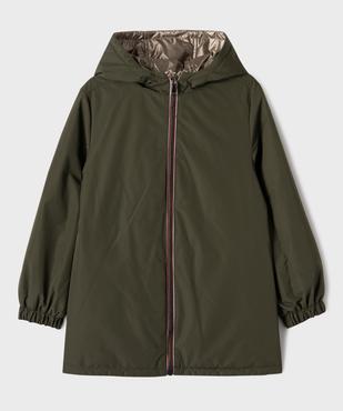 Manteau à capuche déperlant réversible fille vue1 - GEMO 4G FILLE - GEMO