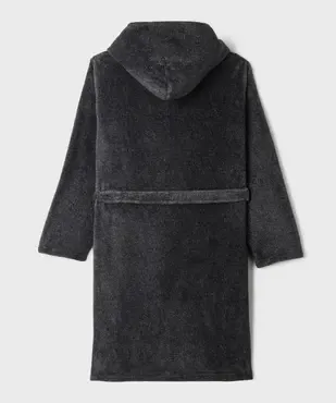 Robe de chambre à capuche en maille douillette chinée garçon vue3 - GEMO (JUNIOR) - GEMO