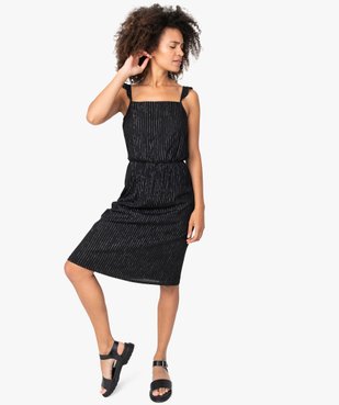 Robe femme à bretelles et rayures brillantes vue2 - GEMO(FEMME PAP) - GEMO