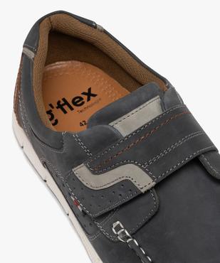 Mocassins en cuir à semelle sport et bride scratch homme vue7 - G'FLEX GEMO FOR GOOD - GEMO