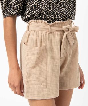 Short femme taille haute en gaze de coton vue2 - GEMO(FEMME PAP) - GEMO