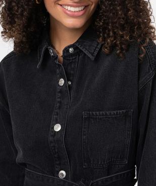 Robe femme en jean boutonnée sur l’avant avec ceinture vue2 - GEMO(FEMME PAP) - GEMO