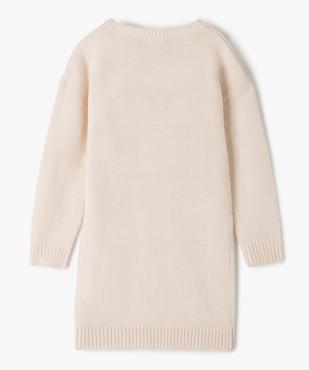 Robe pull fille en maille à manches longues avec motifs brodés vue4 - GEMO (ENFANT) - GEMO